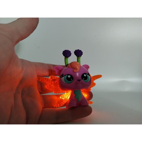 Littlest Pet Shop LPS 2728 Purple Flower Orange Light Up Fairy - Glows - Picture 3 of 9